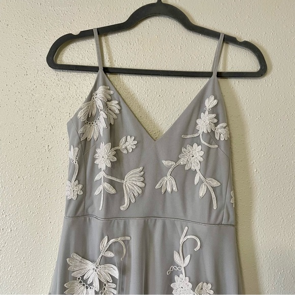Anthropology BHLDN Bethany Bridesmaid Dress Size 2 US Gray Fairy Core Wedding - Picture 4 of 16